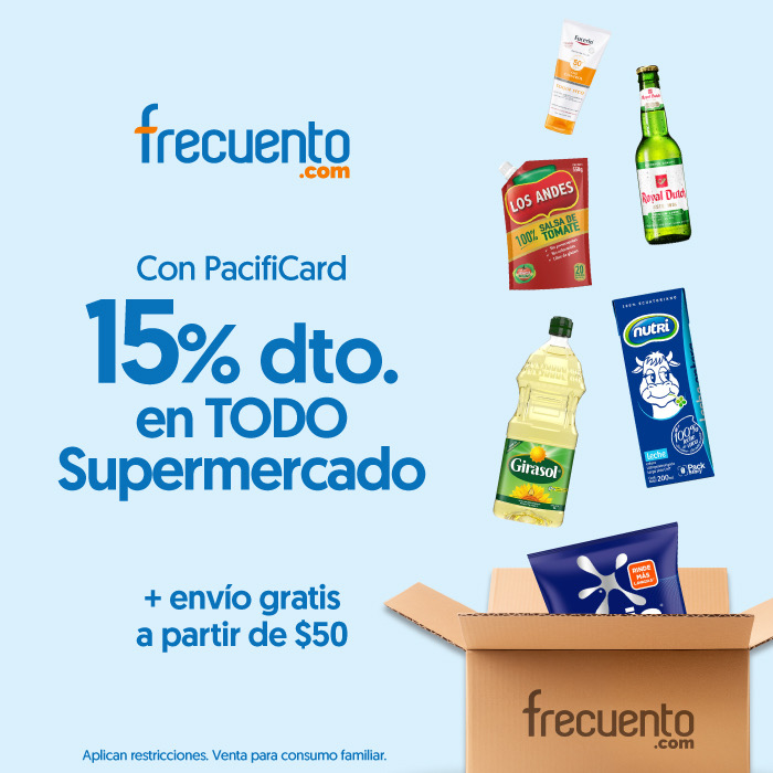 En Frecuento.com 15% de descuento en Supermercado