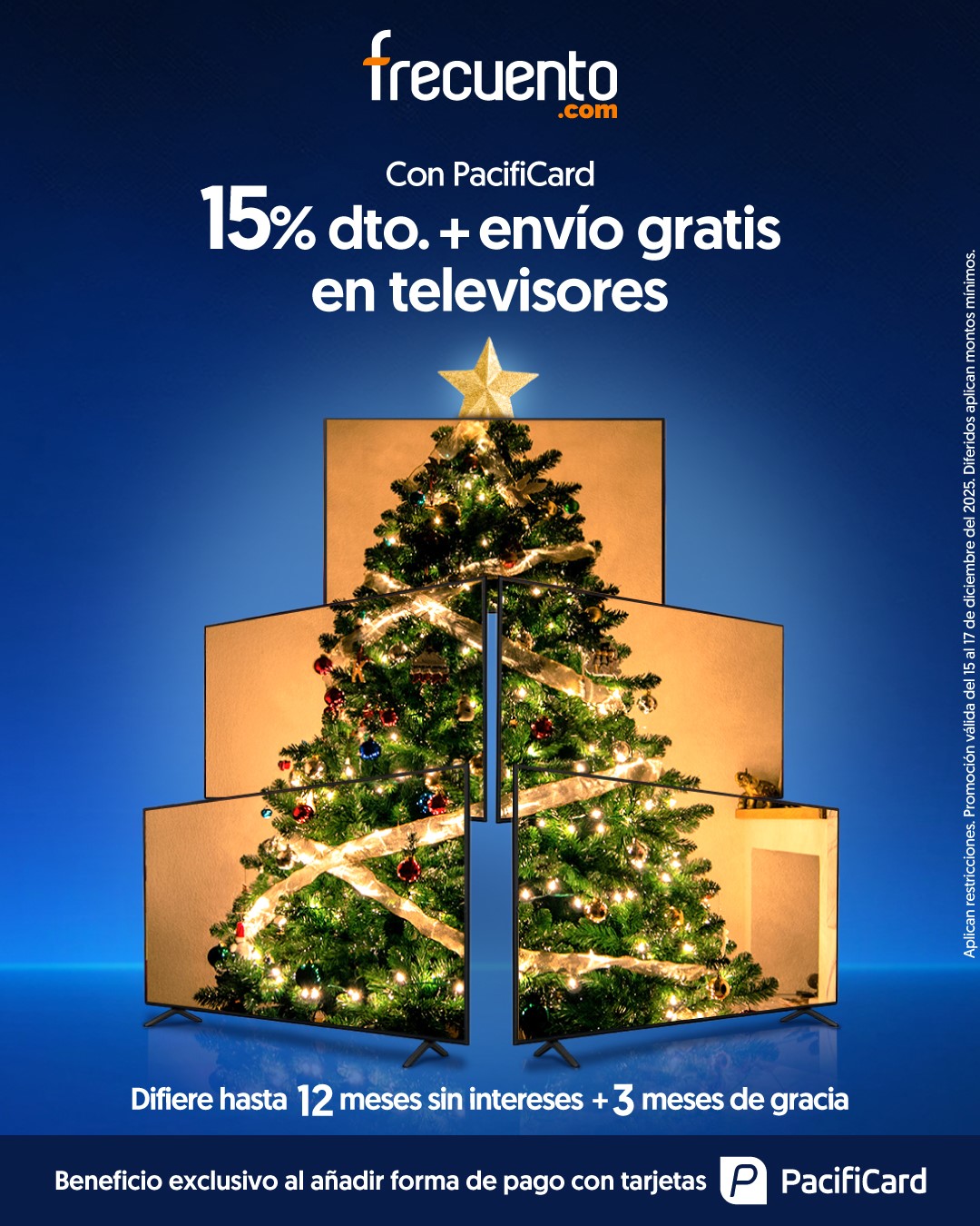 En Frecuento.com 15% de descuento + envió gratis en televisores