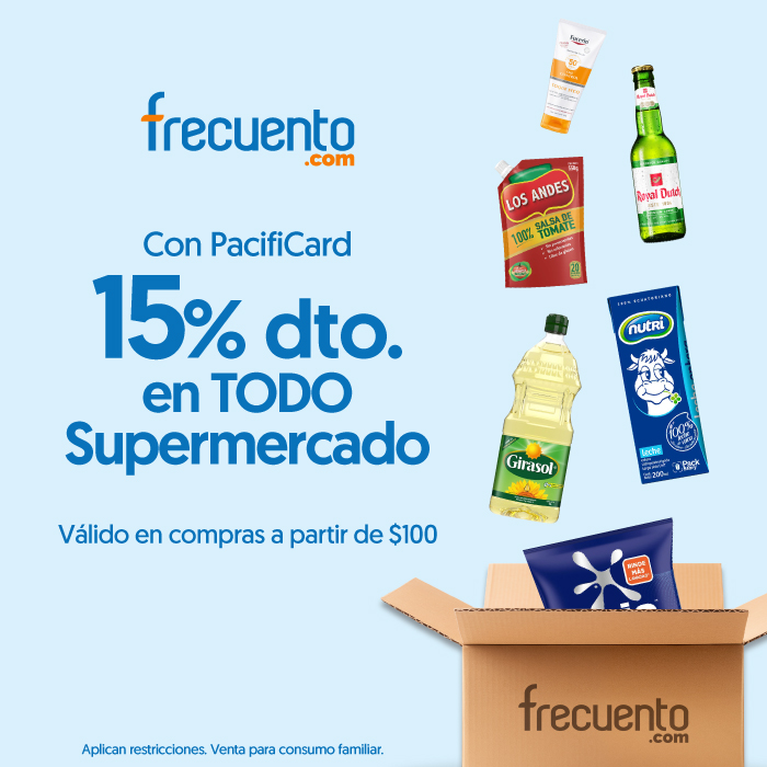 En Frecuento.com 15% de descuento en todo Supermercado