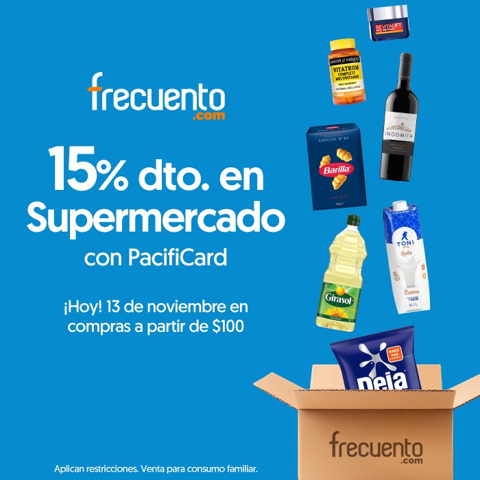 En Frecuento.com 15% de descuento en Supermercado