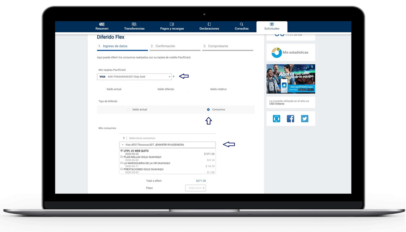 Diferido Flex en Banca Virtual Intermático