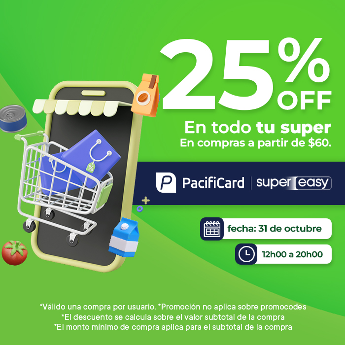 En Super easy 25% OFF en todo tu super