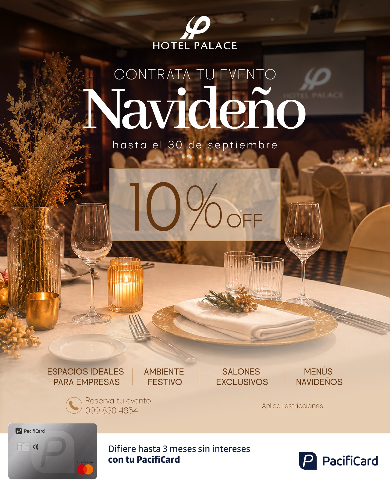 Contrata tu evento Navideño en Hotel Palace