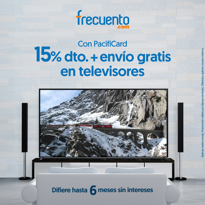 Con PacifiCard 15% descuento + envío gratis en televisores