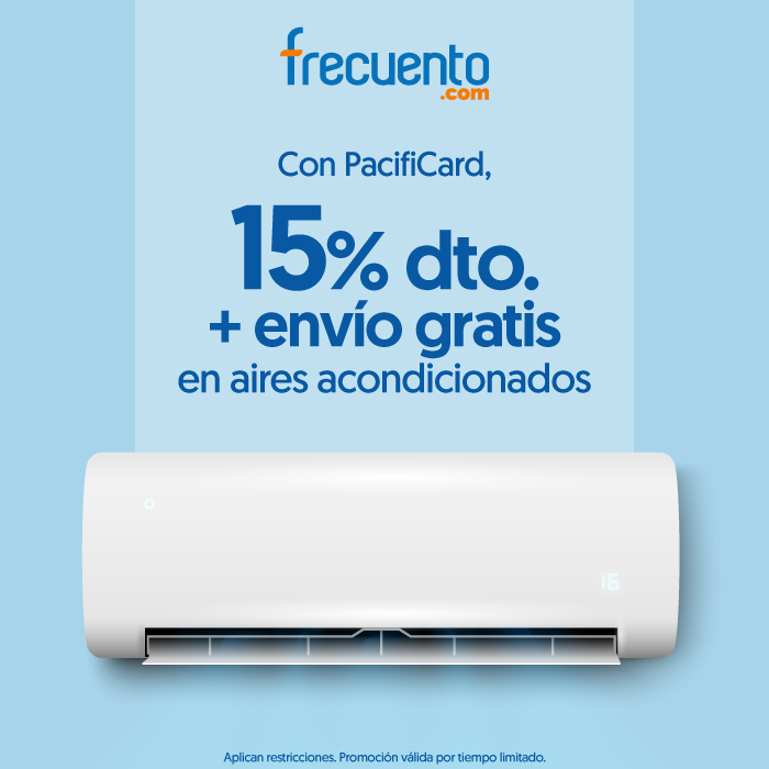 En Frecuento recibe 15% descuento en Aires acondicionados + envío gratis.