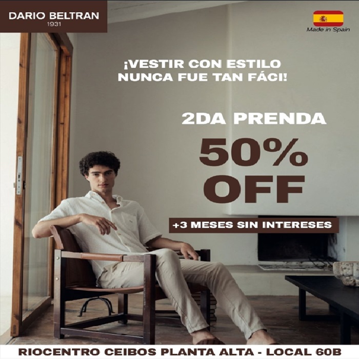 Darío Beltran 2da Prenda 50% OFF