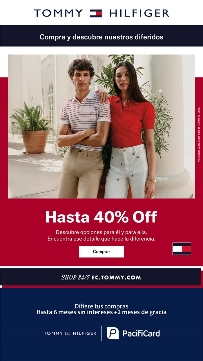 En Tommy Hilfiger recibe hasta el 40% OFF