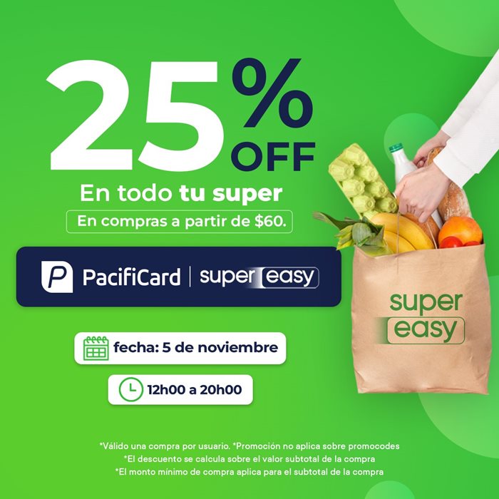 En Super easy 25% OFF en todo tu super
