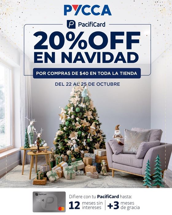 EN PYCCA RECIBE 20% OFF EN ARTICULOS NAVIDEÑOS